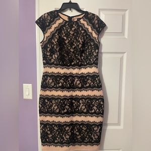 Beautiful blush and black dress, worn once for a formal event